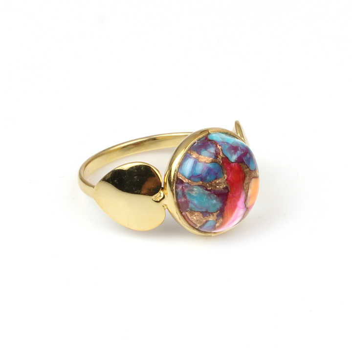 Hot Selling 925 Silver 12mm Mohave Mix Oyster Turquoise Vermeil Eternity Designer Handmade Fine Rings for Women Native Jewelry