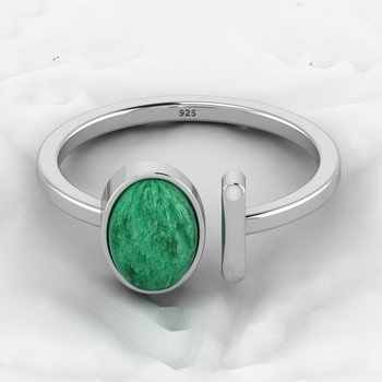 Top Selling 8x10mm Solid 925 Sterling Silver Adjustable Ring Women Genuine Green Aventurine Oval Cabochon Gemstone Fine Jewelry
