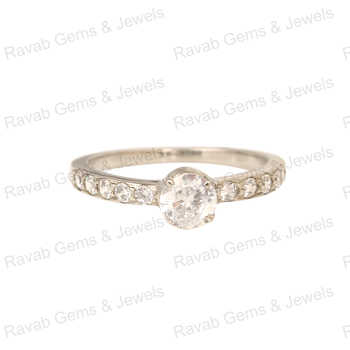 New Arrival Women's 10mm Brilliant Cut Fine Ring Natural Cubic Zirconia Solid 925 Sterling Silver for Wedding or Parties