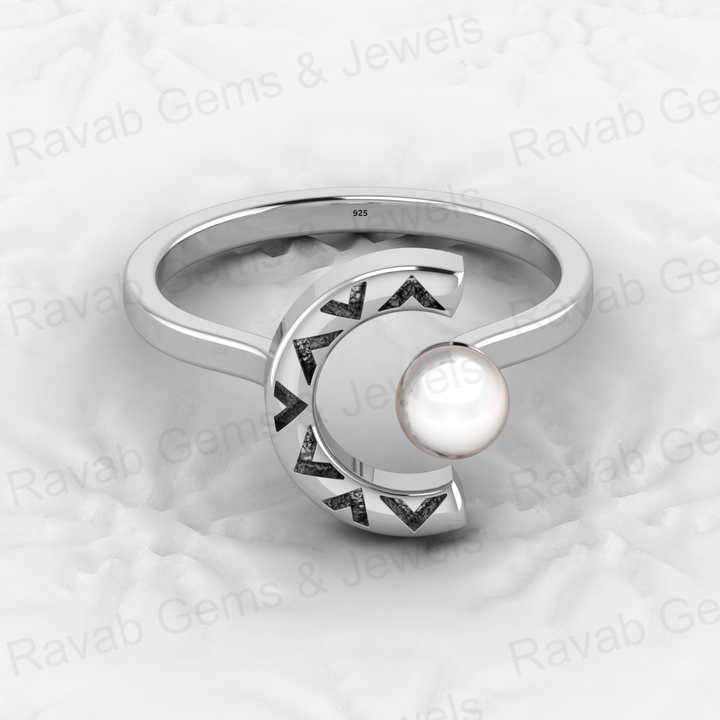 Beautiful Genuine 925 Sterling Silver 5mm Fresh Water Pearl 18k Gold Vermeil Eternity Horseshoe Adjustable Bezel Ring for Women