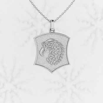 Solid 925 Sterling Silver Embossed American Bold Eagle Bird Face Personalized Men's Charm Pendant Necklace Gold Fine Jewelry