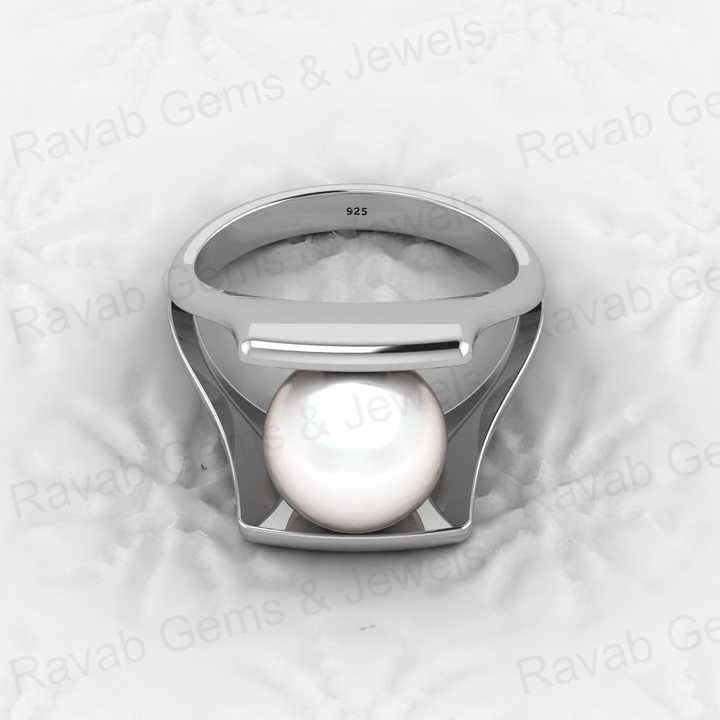 Top Quality Genuine 925 Sterling Silver 10mm Fresh Water of Pearl Floral Open Band Wedding Wear Ring for Women Fine Jewelry
