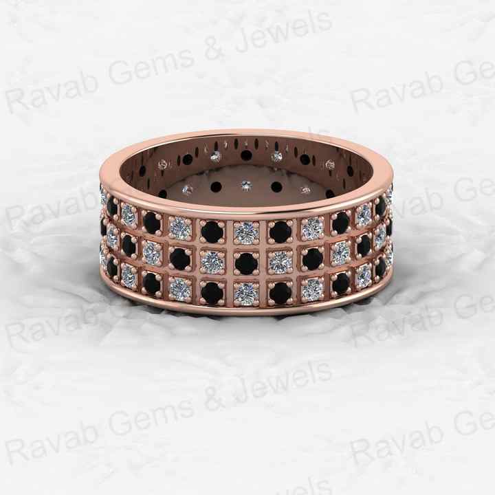 Top Selling 925 Silver Gold Vermeil 8mm Wide Eternity Wedding Band With Checkerboard Pattern Micro CZ Women Fine Jewelry Ring