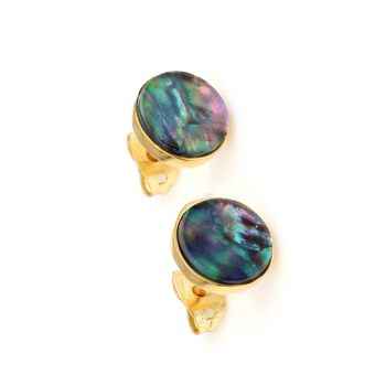 Latest Design Multi Abalone Shell Gemstone Stud Earrings Wholesale Handmade 18k Gold Plated 925 Sterling Silver Earrings