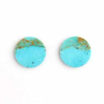 12mm Round Flat Coin Natural Smooth Blue Kingman Arizona Turquoise Calibrated Loose Gemstone Jewelry Making Wholesaler Product