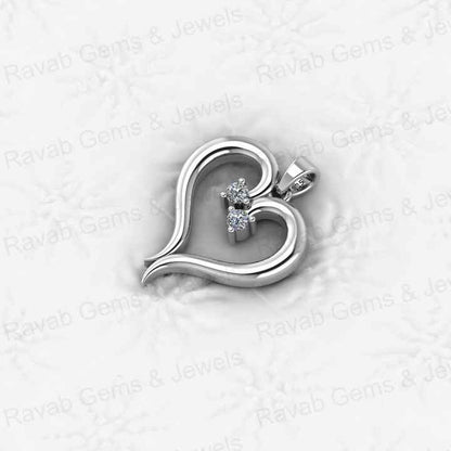 Best Quality Solid 925 Sterling Silver Heart Design CZ Prong Setting Pendant for Women Christmas Sale Best Gift Necklace Pendant