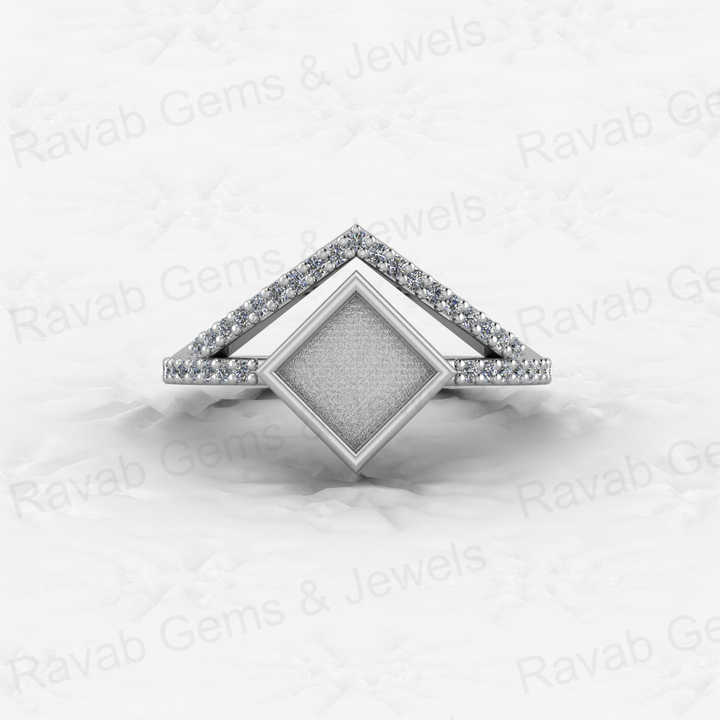 High Quality 925 Solid Silver 6mm Square Shape Close Back Bezel Ring CZ Setting with Breastmilk DIY Jewelry Findings Components