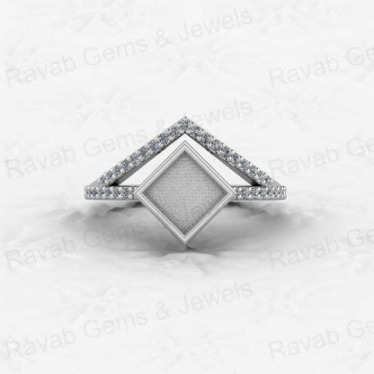 High Quality 925 Solid Silver 6mm Square Shape Close Back Bezel Ring CZ Setting with Breastmilk DIY Jewelry Findings Components
