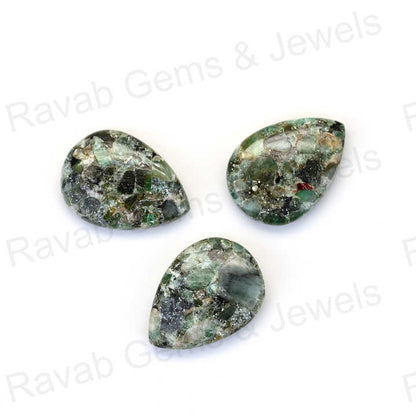 Hot Selling Top Quality 16X22mm Mohave Emerald Copper Pear Shaped Hand Polish Gemstone for Making 14k Gold Handmade Fine Jewelry
