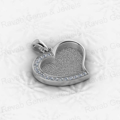 New Arrival 925 Sterling Silver Heart Charm Pendant Zircon 18" Chain Semi Mount Blank Setting DIY CZ Jewelry Findings Components