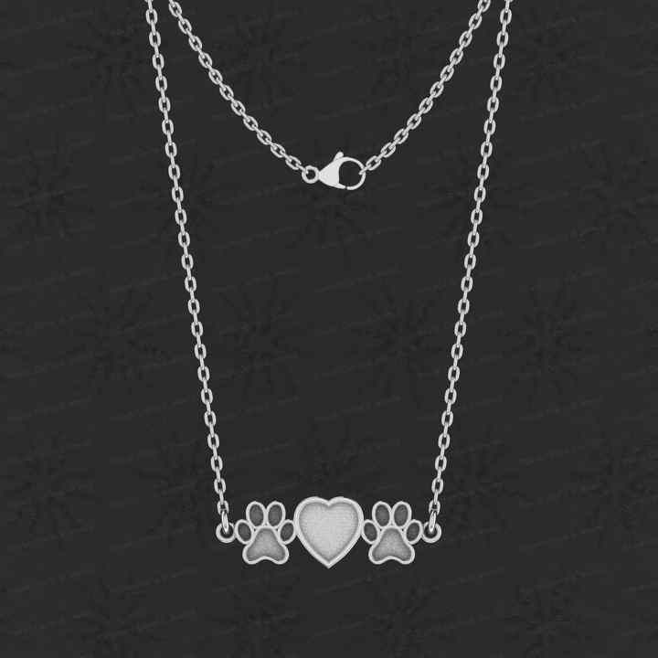 High Quality 925 Silver Heart Dog Paw Collet Blank Collet Charm Pendant Necklace 14K Gold Breast Milk DIY Ashes Resin Jewelry