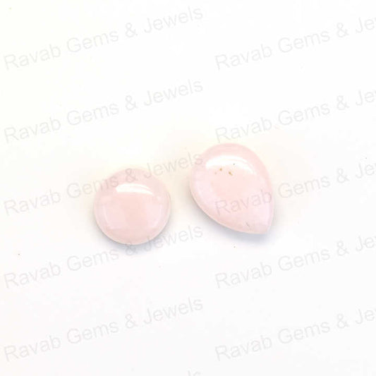 Top Rare Quality 12x16mm Natural Rose Quartz Pear Shape Cabochon Hand Polish Gemstone for Making 14k Gold Handmade Jewelry
