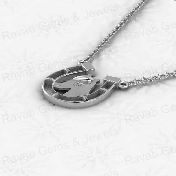 Solid 925 Sterling Silver 20mm Horse Face Horseshoe Semi Mounting Charm Pendant Blank Setting Resin Ashes Work Necklace Jewelry