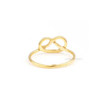 Handmade Gold Plated Sterling Silver Eternity Band Trendy Midi Shape Wave Rings for Women Fine Jewelry with Tie Ribbon Design