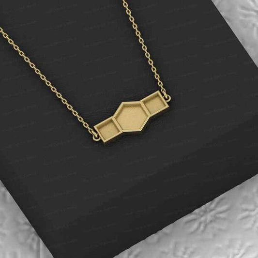 Solid 925 Silver Hexagon Square Collet Bezel Cup Semi Mounting Charm Pendant Necklace Setting for Ashes Stone Resin DIY Jewelry