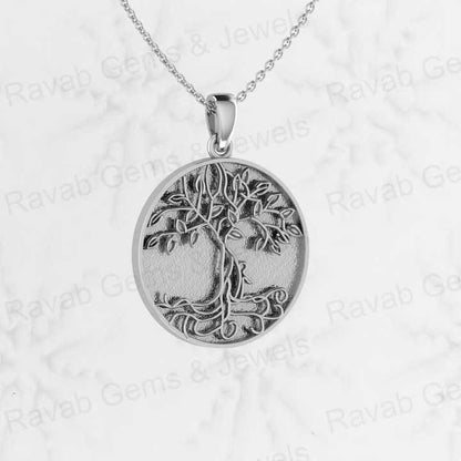 Genuine 925 Silver 25mm Circle Celtic Tree of Life Embossed Semi Mounting Charm Pendant Setting for Resin & Ashes Work Jewelry