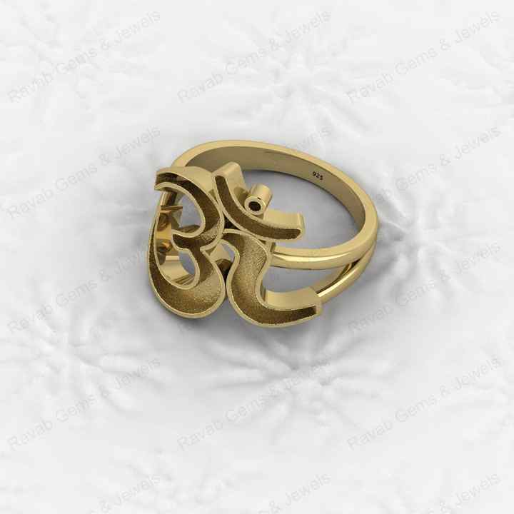 Genuine 925 Silver Indian Lord Shiva Symbol Semi Mount Blank Setting Ring Good for Resin & Ashes Work Keepsake DIY Jewelry