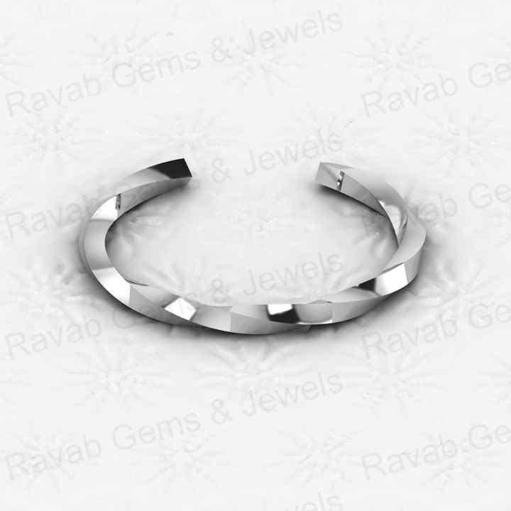 Top Selling 925 Sterling Silver 18k Gold Plated Attractive Twisted Band Concave Rhombus CZ Diamond Bangle for Men's Jewelry