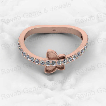 Solid 925 Sterling Silver Butterfly Semi Mount Blank Setting Mobius Strip Band Ring for Breastmilk & Keepsake Good for Resin