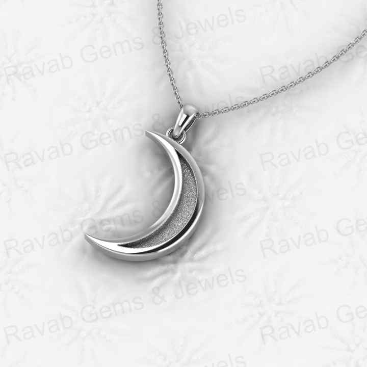 Solid 925 Silver Crescent Moon Blank Bezel Charm Pendant Setting for Breast Milk Keepsake Jewelry Making Finding Components