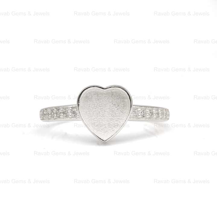 Best Selling 8mm Heart Zircon Semi Mount Blank Bezel Setting Ring Sterling Silver 925 Gemstone Resin Ashes DIY Jewelry Findings