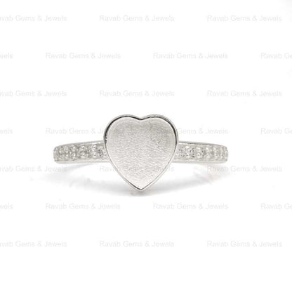 Best Selling 8mm Heart Zircon Semi Mount Blank Bezel Setting Ring Sterling Silver 925 Gemstone Resin Ashes DIY Jewelry Findings