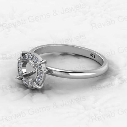 Genuine Solid 925 Sterling Silver Aire Solitaire Semi Mount Blank Setting Ring Good for Ashes & Resin Work Breastmilk Jewelry