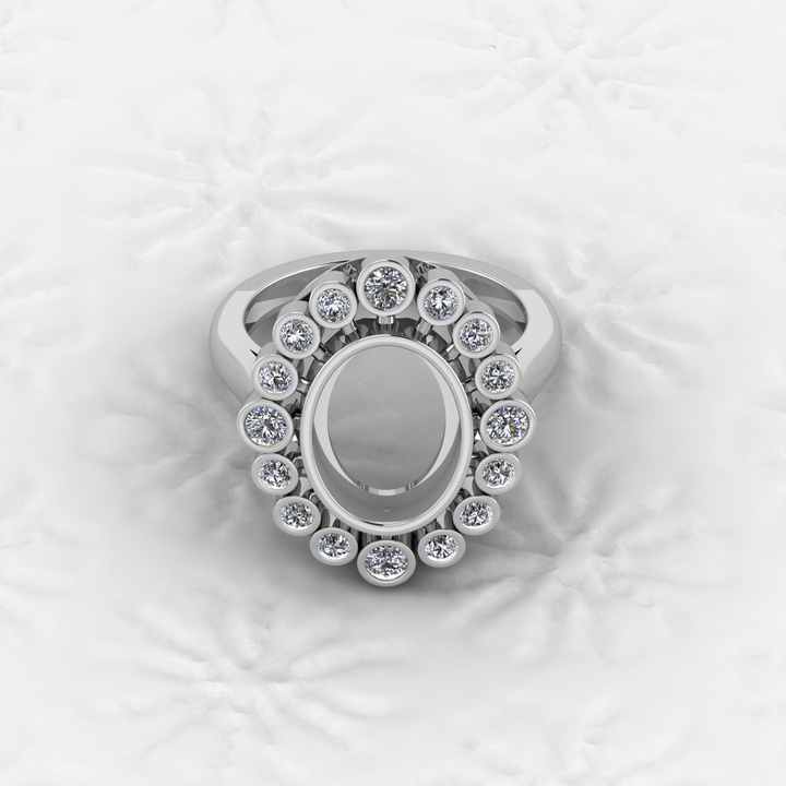 Superb Quality 925 Silver Oval 9x12mm Semi Mount Blank Setting Ring for Gemstone Good for Ashes & Resin Work Breastmilk Jewelry