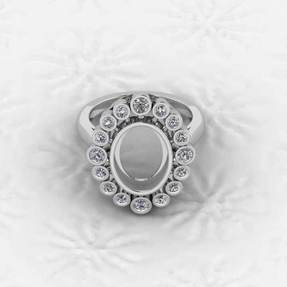 Superb Quality 925 Silver Oval 9x12mm Semi Mount Blank Setting Ring for Gemstone Good for Ashes & Resin Work Breastmilk Jewelry