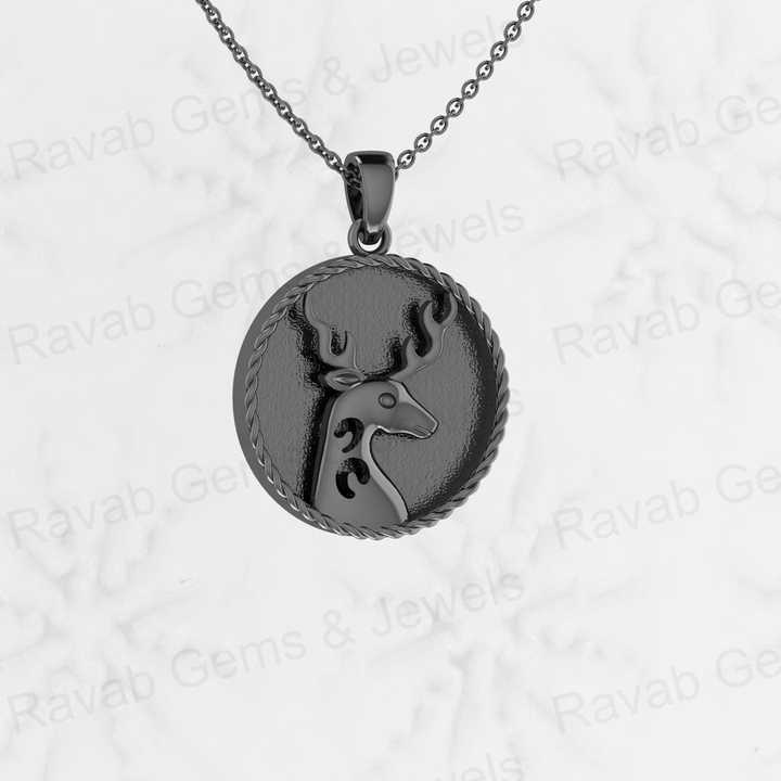 925 Solid Silver 23mm Coin Blank Bezel High Quality Deer Art Deco Charm Pendant Setting Resin Ashes Jewelry Keepsake Component