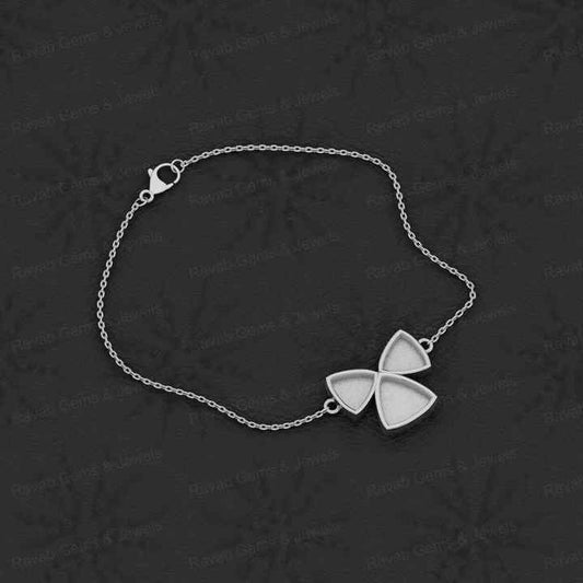 Superb Solid 925 Sterling Silver Bow Ribbon Blank Charm Bracelet Good For Ashes & Resin Work Keepsake Breastmilk Fine Jewelry