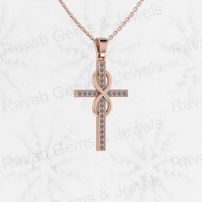 High Quality 925 Sterling Silver Holy Cross Pendant for Women Christian Religious Bowknot Design Rhodium Memorial Fine Jewelry