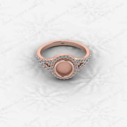 Best Selling 925 Silver Round 6mm Semi Mount Blank Setting Ring for Gemstone Ashes & Resin Jewelry Findings & Empty Jewelry
