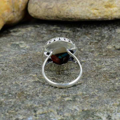 Top Selling Valentine Sale Natural Spiny Oyster Turquoise 10x14mm Solid 925 Sterling Silver Handmade Ring Fine Jewelry