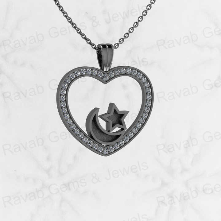 New Design 925 Sterling Silver Heart Charm With Star Moon Semi Mount CZ Pendant Base for Keepsake Breastmilk Jewelry Wholesaler