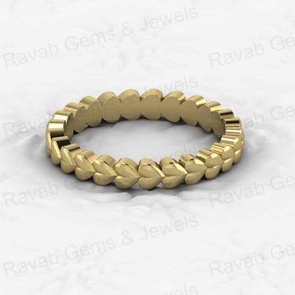 Best Selling Genuine 925 Sterling Silver Gold Vermeil Eternity Curved 3mm Love Heart Band Minimalist Women Ring for Fine Jewelry