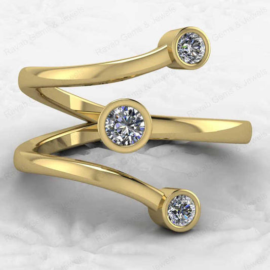 Best Selling Solid 925 Sterling Silver Gold Vermeil 3 Band Circle Twisted Eternity Adjustable Open Band Women Ring Fine Jewelry