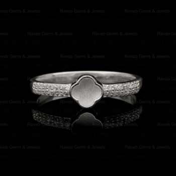 Best Quality 925 Sterling Solid Silver 5mm Clover Shape Zircon Semi Mount Blank Bezel Setting Ring Keepsake Jewelry Components