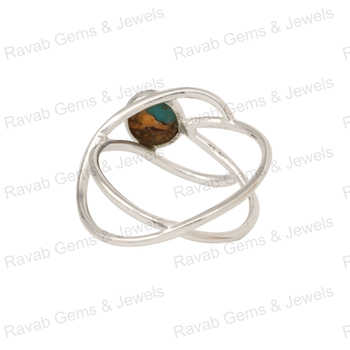Best Quality Genuine Mix Oyster Spiny Oyster Turquoise 10mm Solid 925 Sterling Silver Multi-Band Designer Women's Wedding/Party