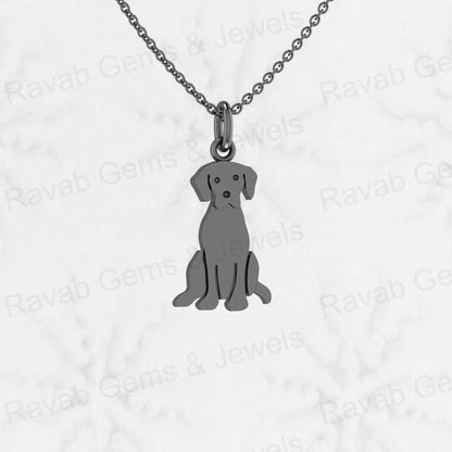Genuine 925 Sterling Silver Tiny Face Dog Labrador Pet Lover Jewelry Retriever 27x13mm Charm Pendant Necklace Fine Jewelry