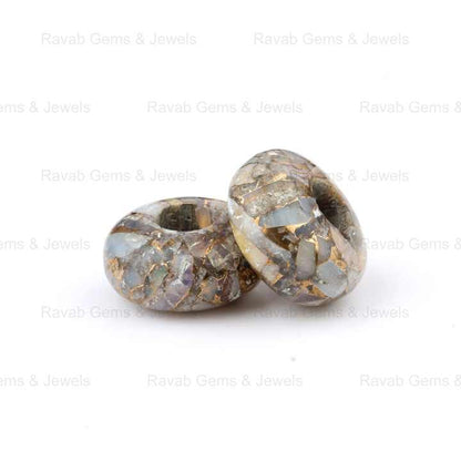 14x8mm Natural Ethiopian Pink Opal Copper Smooth Briolette Rondelle Big Hole Gemstone Loose Beads for Jewelry Making Wholesaler