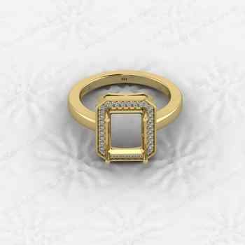 8x10mm Genuine 925 Sterling Silver Octagon Semi Mount Ring Blank Good Resin Ashes Work Jewelry Findings Components
