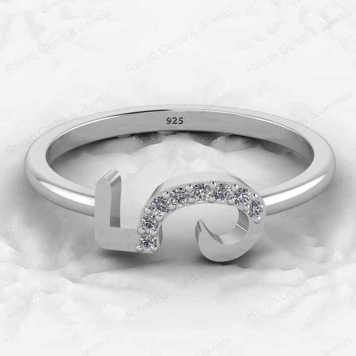 Best Selling Genuine 925 Silver Gold Vermeil CZ Initial 5 Lucky Number Eternity Band Personalized Women Ring Fine Jewelry