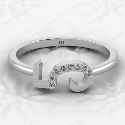 Best Selling Genuine 925 Silver Gold Vermeil CZ Initial 5 Lucky Number Eternity Band Personalized Women Ring Fine Jewelry