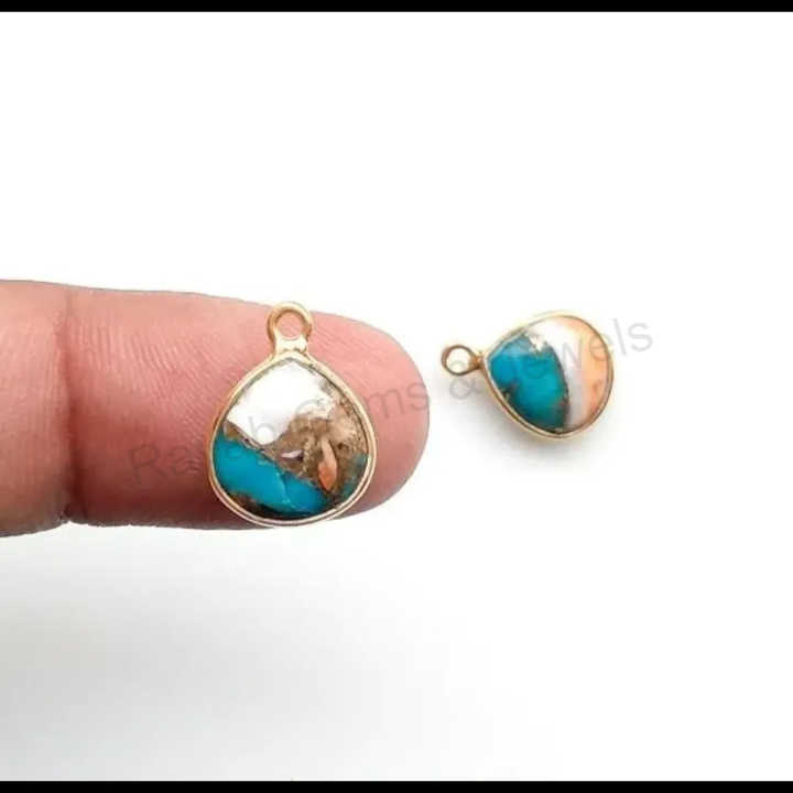Spiny Oyster Copper Turquoise 10x10mm Heart Cut Smooth 925 Sterling Silver Gold Plated Fine Pendants Charms Jewelry Accessories