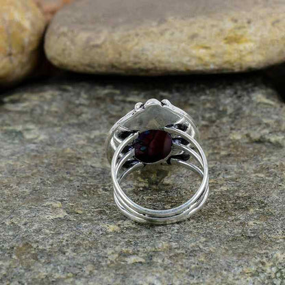 Natural Kingman Pink Dahlia Oyster Turquoise Solid 925 Sterling Silver Oval 10x14mm Bezel Setting Vintage Handmade Ring Women
