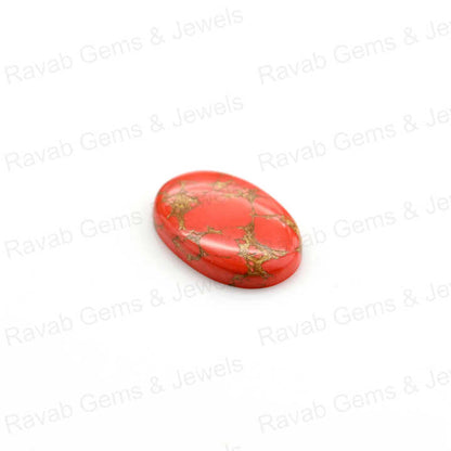Top Quality Mohave Copper Red Turquoise 6x8mm to 20x30mm Oval Shape Flat Back Calibrated Loose Gemstone Cabochon for Jewelry