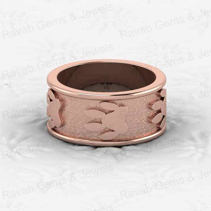Superb Quality Solid 925 Sterling Silver Dog Paw Foot Print Modern Signet Band Ring for Men's Custom Fine Handmade Jewelry