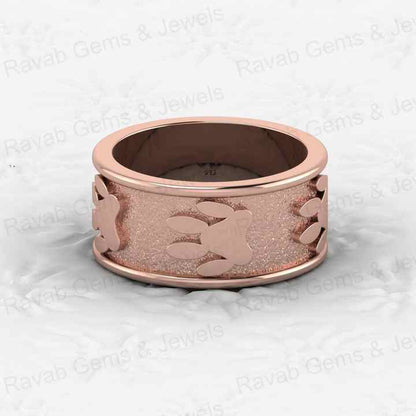 Superb Quality Solid 925 Sterling Silver Dog Paw Foot Print Modern Signet Band Ring for Men's Custom Fine Handmade Jewelry
