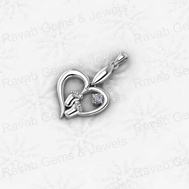 Top Quality Genuine 925 Silver 25mm Love Heart & Baby Feet Dainty CZ Charm Pendant Necklace Valentine Gift Keepsake Fine Jewelry